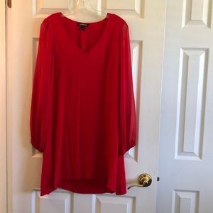 Red long sleeve dress